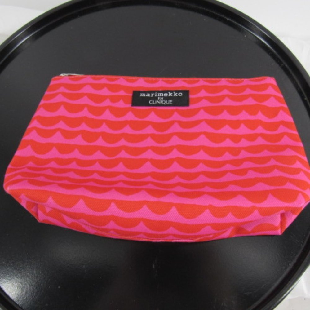Marimekko for clinique pink makeup bag
